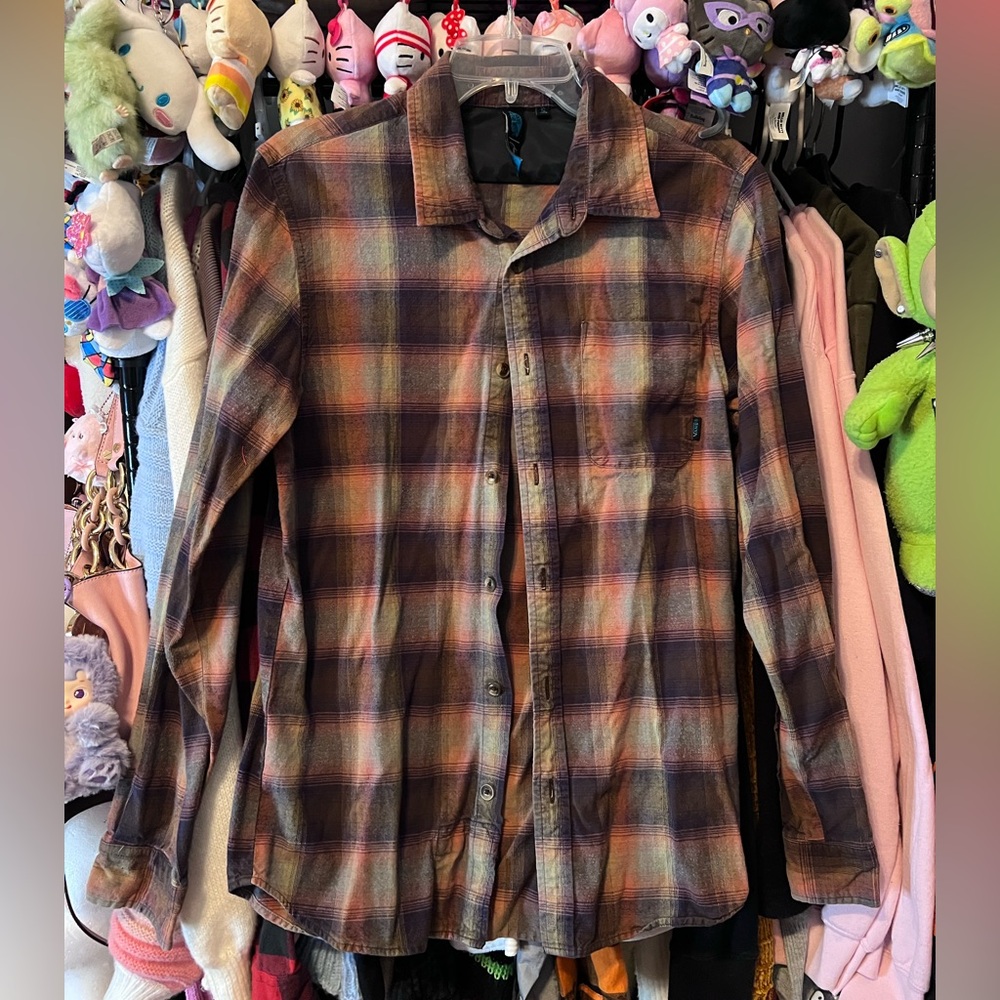 Vans Brown Plaid Button Up